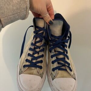 Converse High-Top Sneakers Hand Bleached Size 9 Men’s Size 11 Women’s